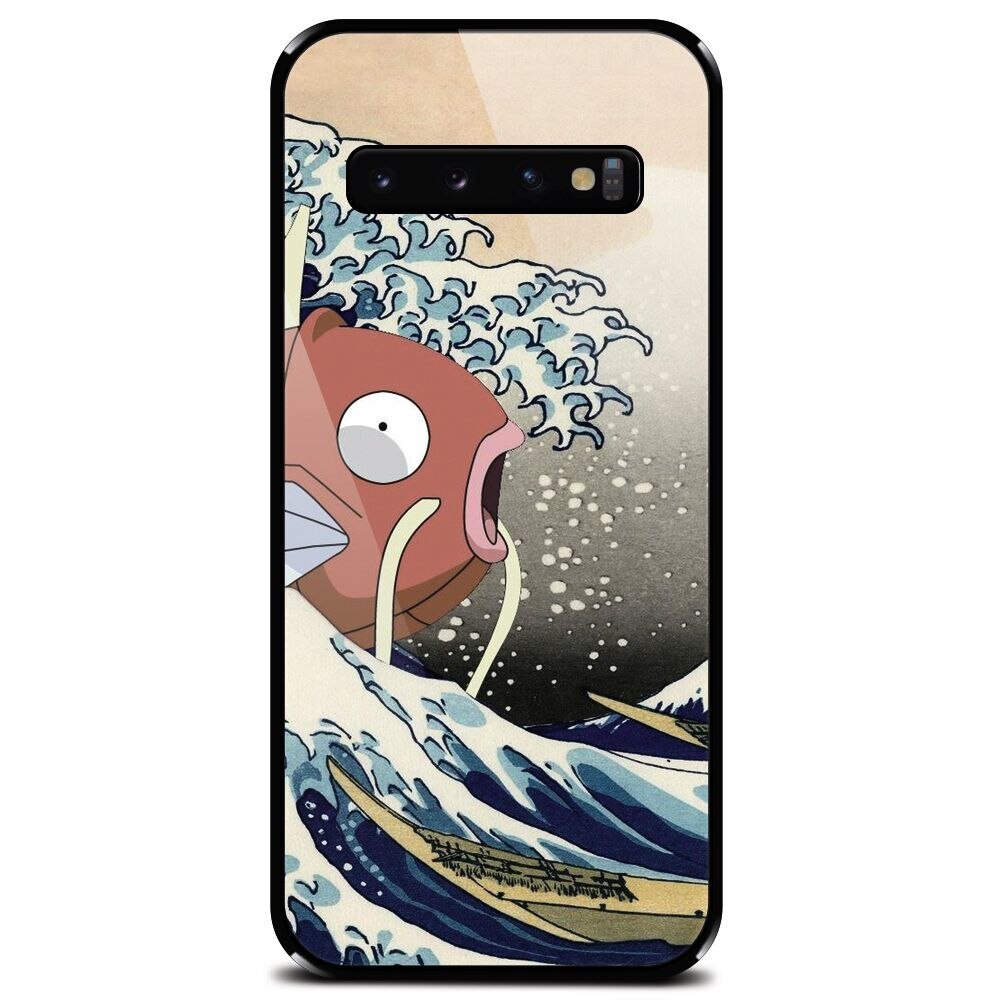 Husa din sticla securizata pentru Samsung Galaxy S10 Plus, Great Wave Fish