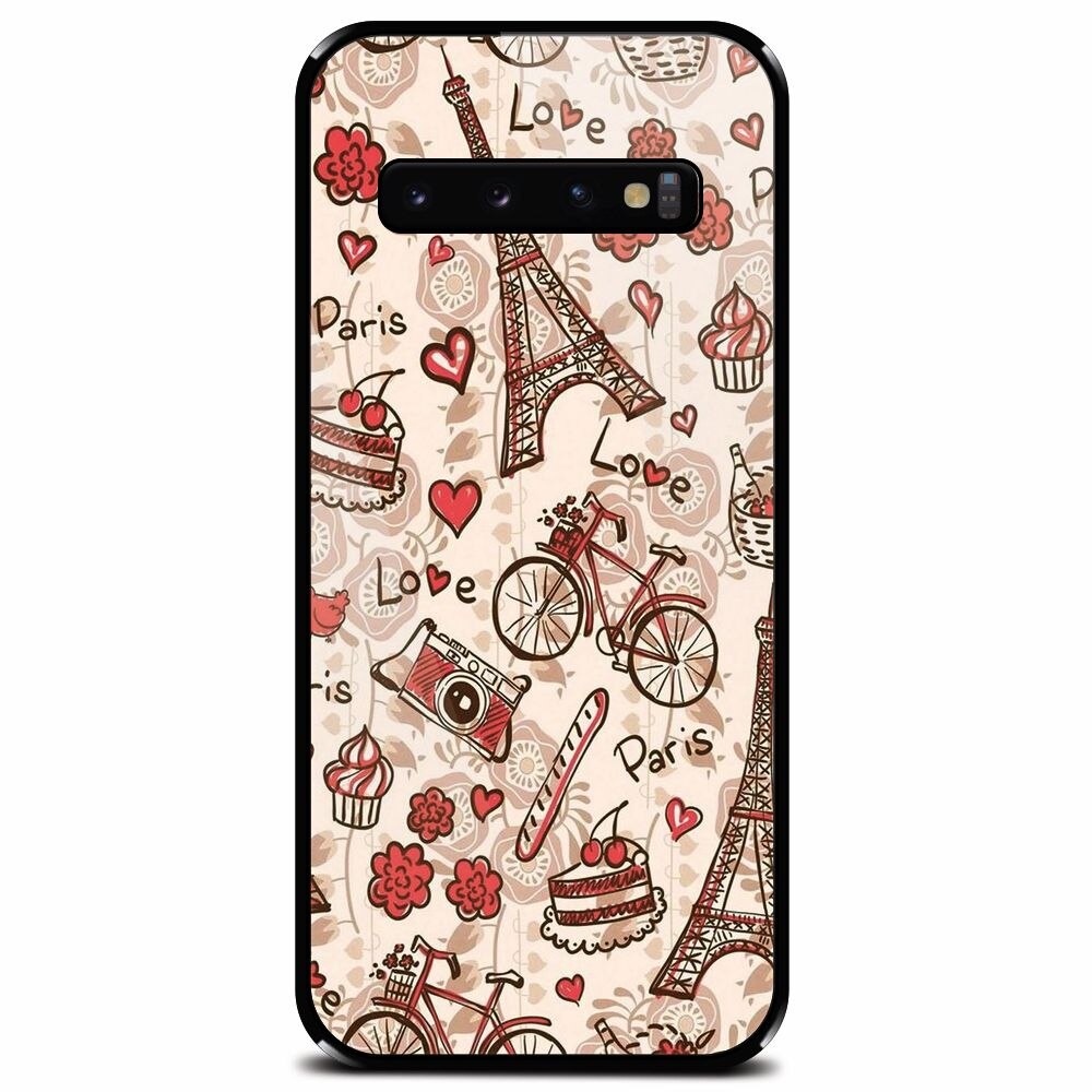 Husa din sticla securizata pentru Samsung Galaxy S10, Paris Love