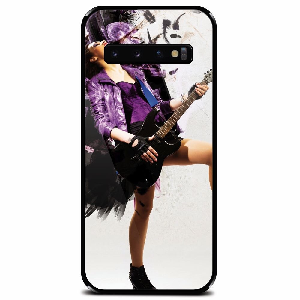 Husa din sticla securizata pentru Samsung Galaxy S10, Rock Music Girl