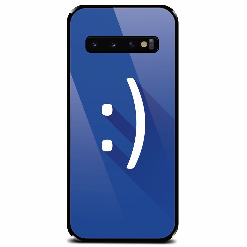 Husa din sticla securizata pentru Samsung Galaxy S10 Plus, Smile