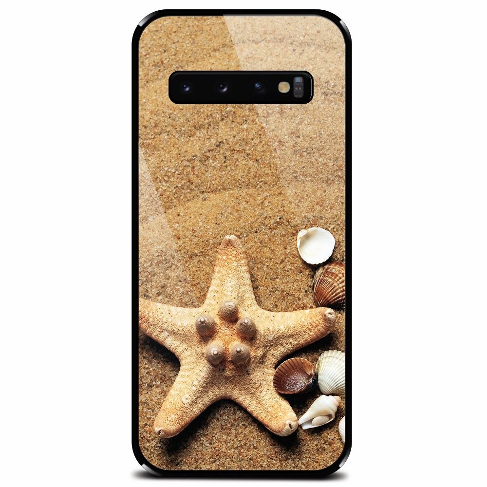 Husa din sticla securizata pentru Samsung Galaxy S10 Plus, Sea Shells