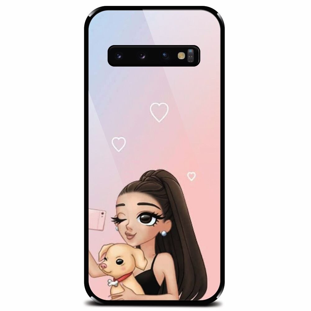 Husa din sticla securizata pentru Samsung Galaxy S10 Plus, Selfie With Sweet Dog
