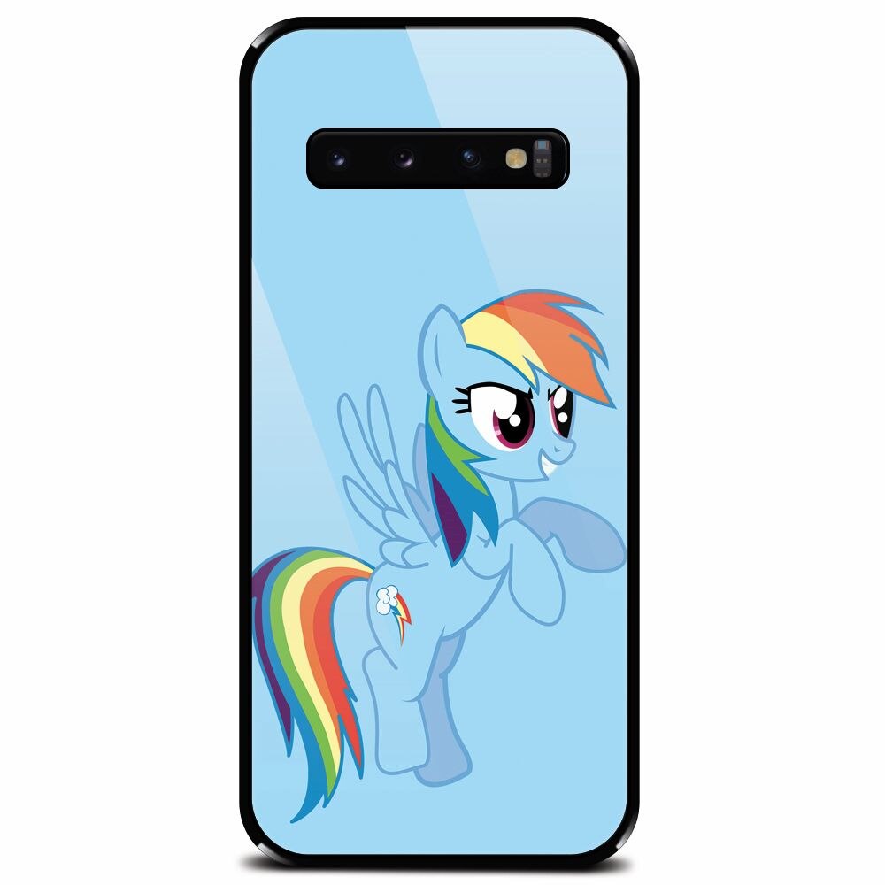 Husa din sticla securizata pentru Samsung Galaxy S10 Plus, Rainbow Dash