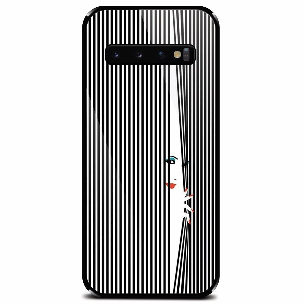 Husa din sticla securizata pentru Samsung Galaxy S10, Stripe
