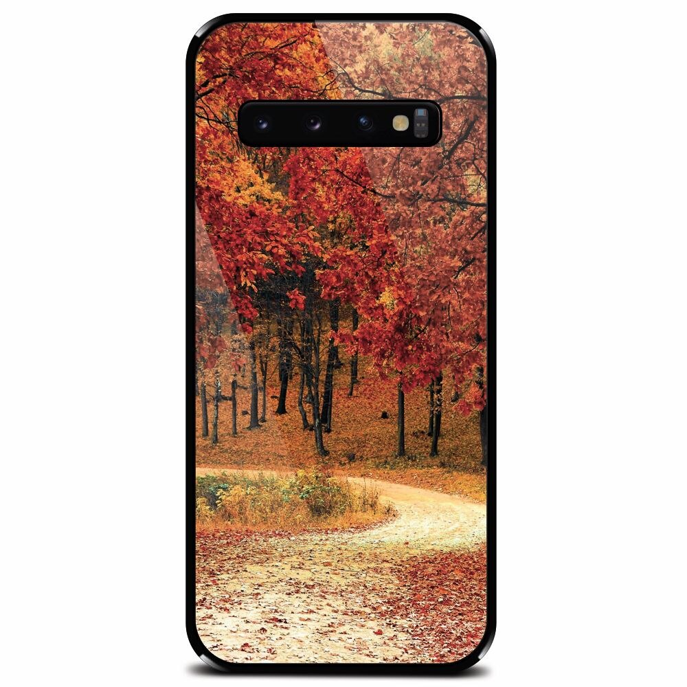 Husa din sticla securizata pentru Samsung Galaxy S10 Plus, Autumn