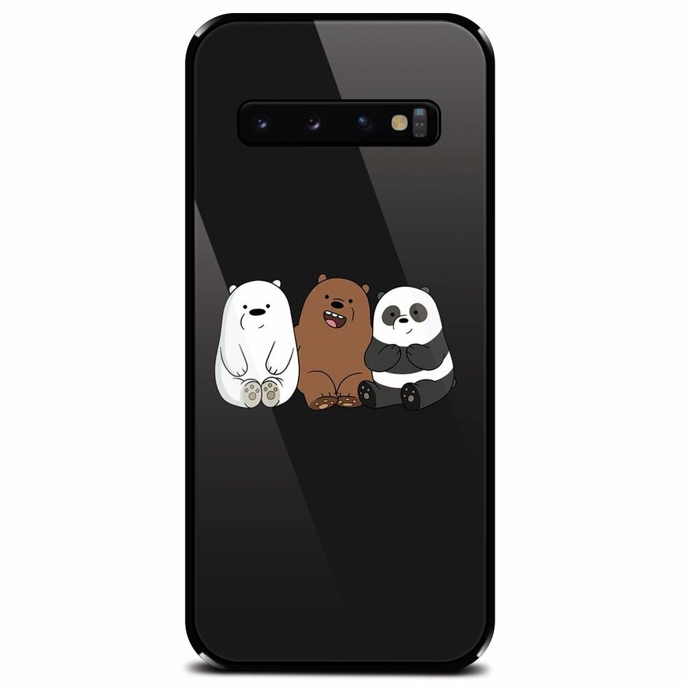 Husa din sticla securizata pentru Samsung Galaxy S10 Plus, Bears
