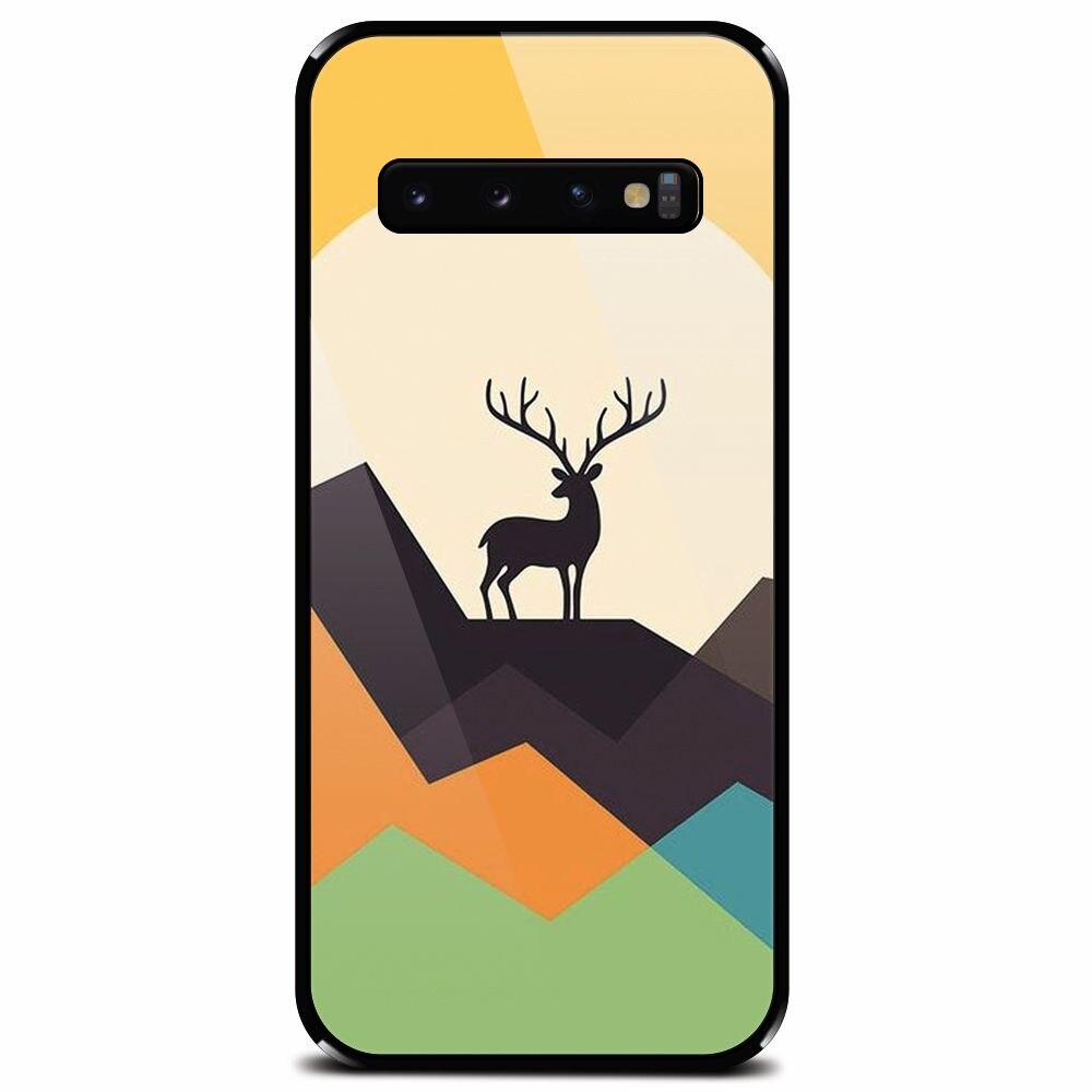 Husa din sticla securizata pentru Samsung Galaxy S10 Plus, Abstract Deer