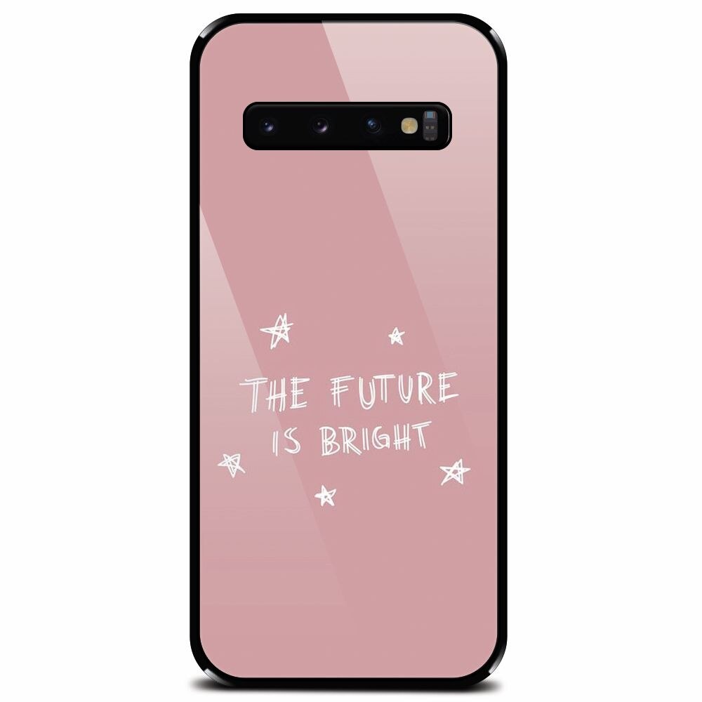 Husa din sticla securizata pentru Samsung Galaxy S10 Plus, The Future Is Bright
