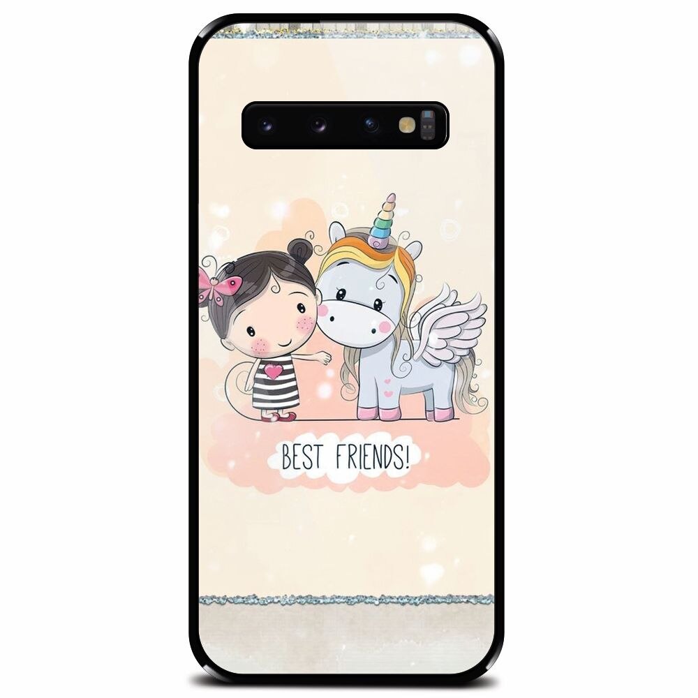 Husa din sticla securizata pentru Samsung Galaxy S10 Plus, Best Friends