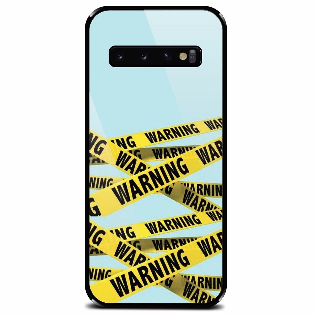 Husa din sticla securizata pentru Samsung Galaxy S10 Plus, Warning