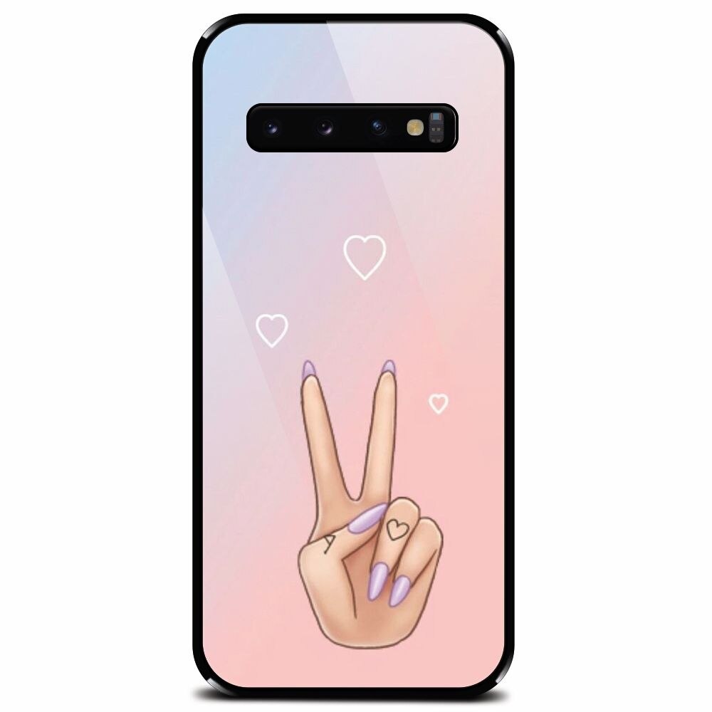Husa din sticla securizata pentru Samsung Galaxy S10 Plus, Victory Love