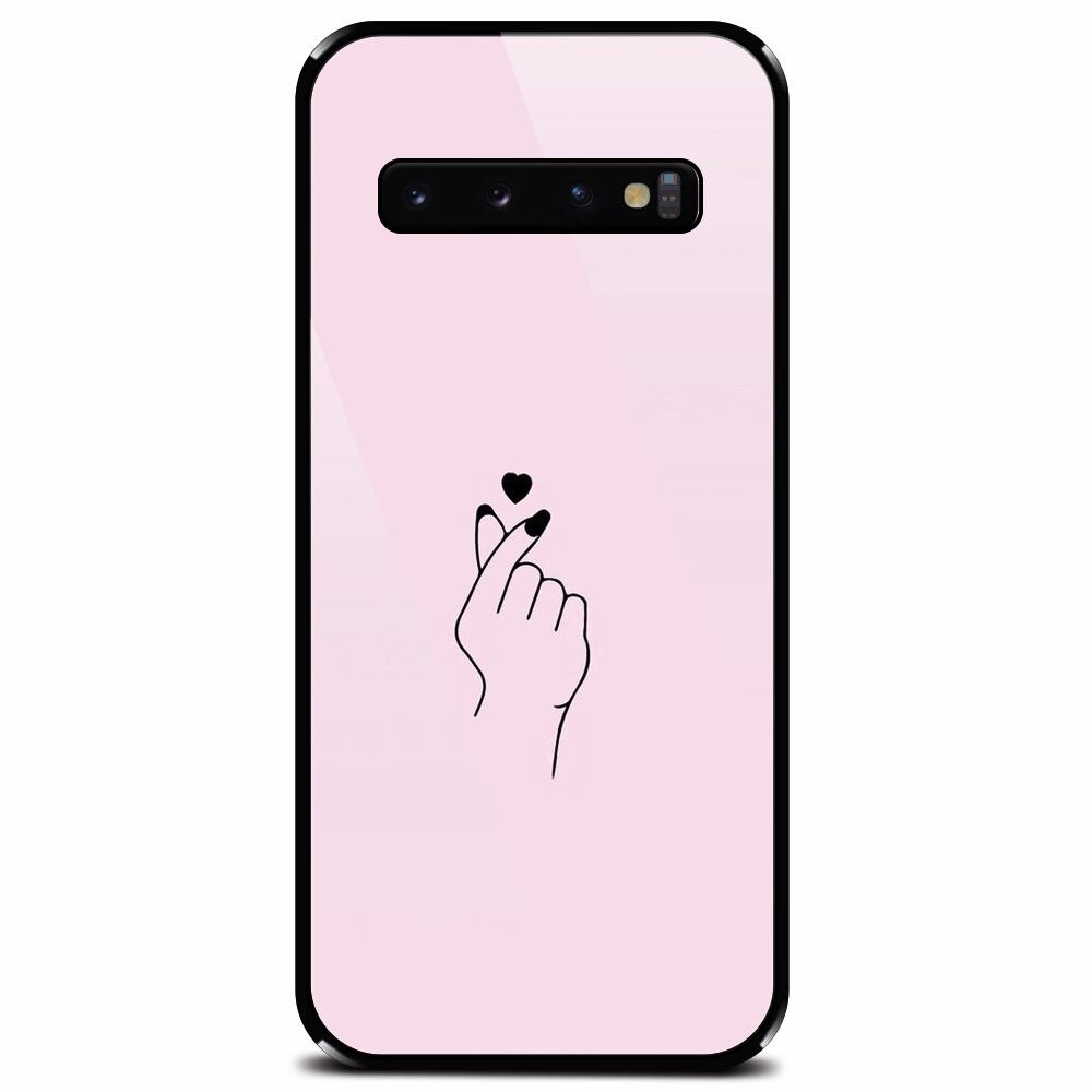 Husa din sticla securizata pentru Samsung Galaxy S10 Plus, Simple Love