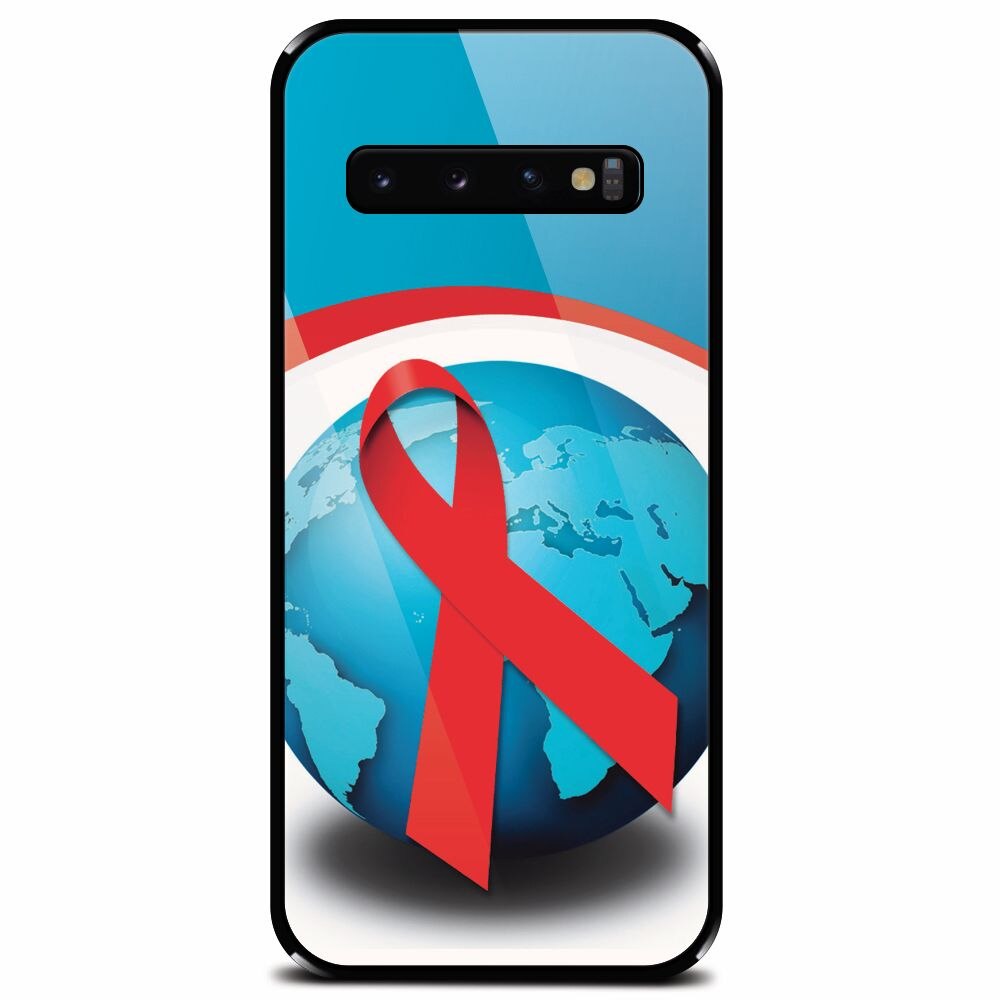 Husa din sticla securizata pentru Samsung Galaxy S10, World Aids Day