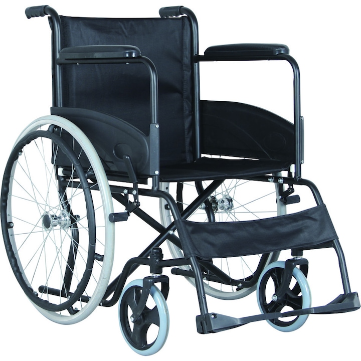 Kaiyang Medical kerekes szék, acél, összecsukható, textil, kézi hajtású, fekete