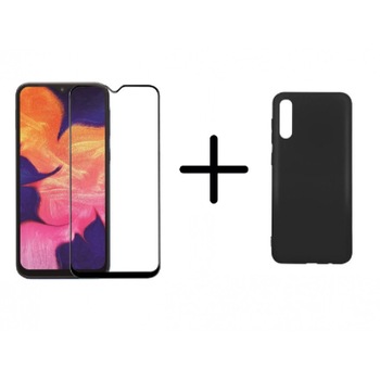 Set folie din sticla securizata 5D compatibil cu Samsung Galaxy A70, neagra + Husa silicon negru Set folie din sticla securizata 5D compatibil cu Samsung Galaxy A70, neagra + Husa silicon negru
