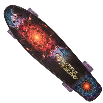 Penny Board Landsurfer cu roti luminoase, 56 cm, ABEC-7, PU, Aluminium, 90 KG Beautiful Feeling Penny Board Landsurfer cu roti luminoase, 56 cm, ABEC-7, PU, Aluminium, 90 KG Beautiful Feeling