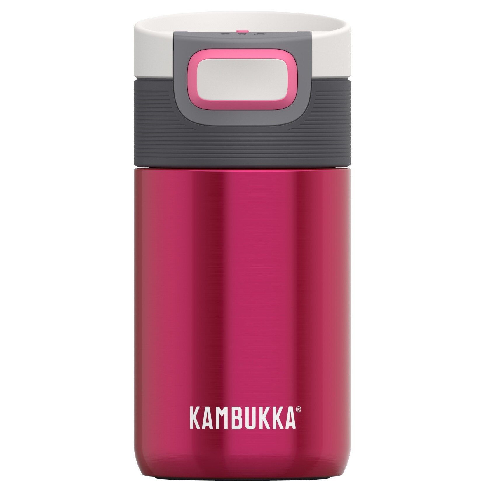 Cana termica din otel inoxidabil, Kambukka, Etna, cu capac termic 3 in 1 Snapclean®, 300 ml, Rosu