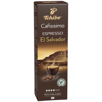Capsule cafea Tchibo Cafissimo Espresso El Salvador, 100% Arabica, 10 capsule, 70 gr. Capsule cafea Tchibo Cafissimo Espresso El Salvador, 100% Arabica, 10 capsule, 70 gr.