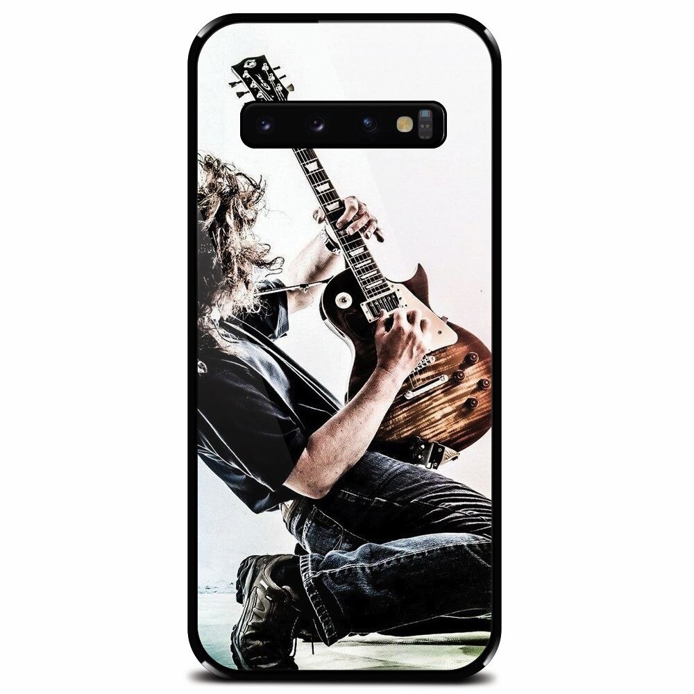 Husa din sticla securizata pentru Samsung Galaxy S10 Plus, Rock Star