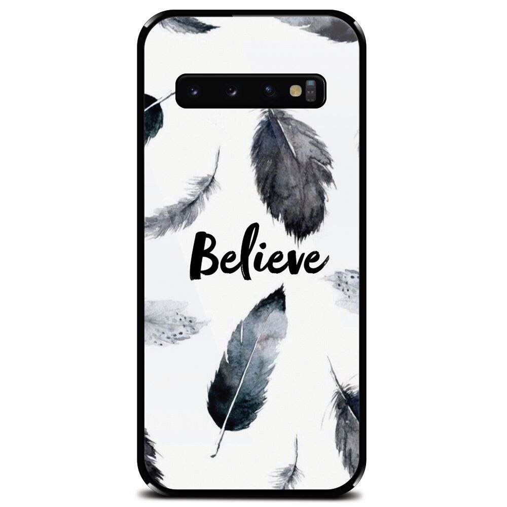 Husa din sticla securizata pentru Samsung Galaxy S10 Plus, Believe
