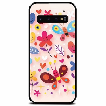 Husa din sticla securizata pentru Samsung Galaxy S10 Plus, Butterfly 102 Husa din sticla securizata pentru Samsung Galaxy S10 Plus, Butterfly 102