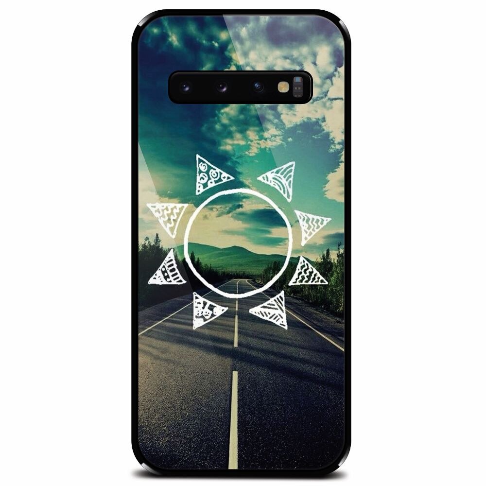 Husa din sticla securizata pentru Samsung Galaxy S10 Plus, Sun On The Road