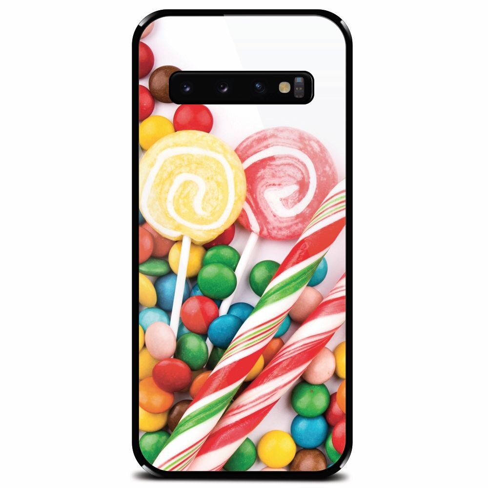 Husa din sticla securizata pentru Samsung Galaxy S10, Sweet Colorful Candy
