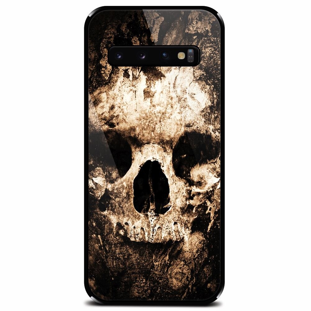 Husa din sticla securizata pentru Samsung Galaxy S10 Plus, Zombie Skull