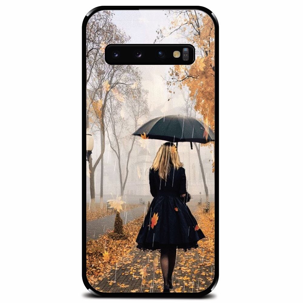 Husa din sticla securizata pentru Samsung Galaxy S10 Plus, Autum