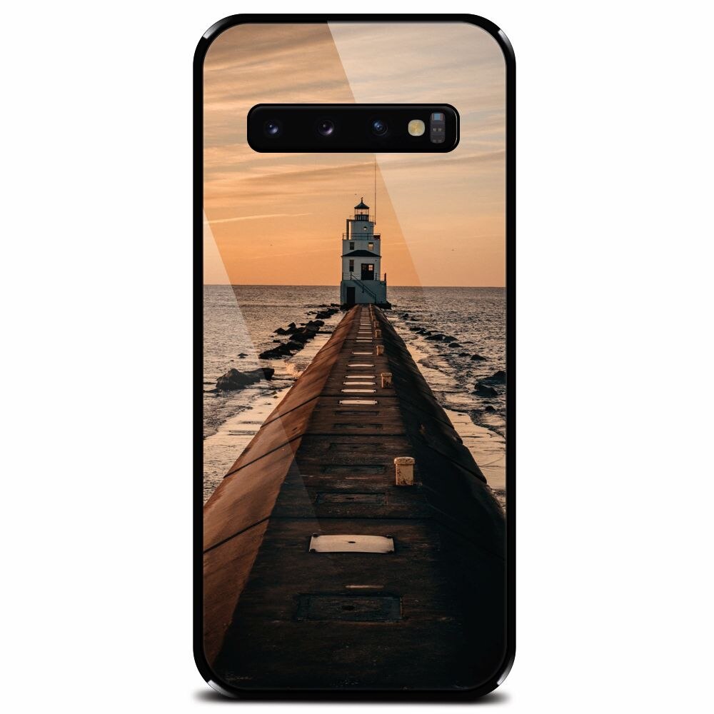 Husa din sticla securizata pentru Samsung Galaxy S10 Plus, Dawn Dusk