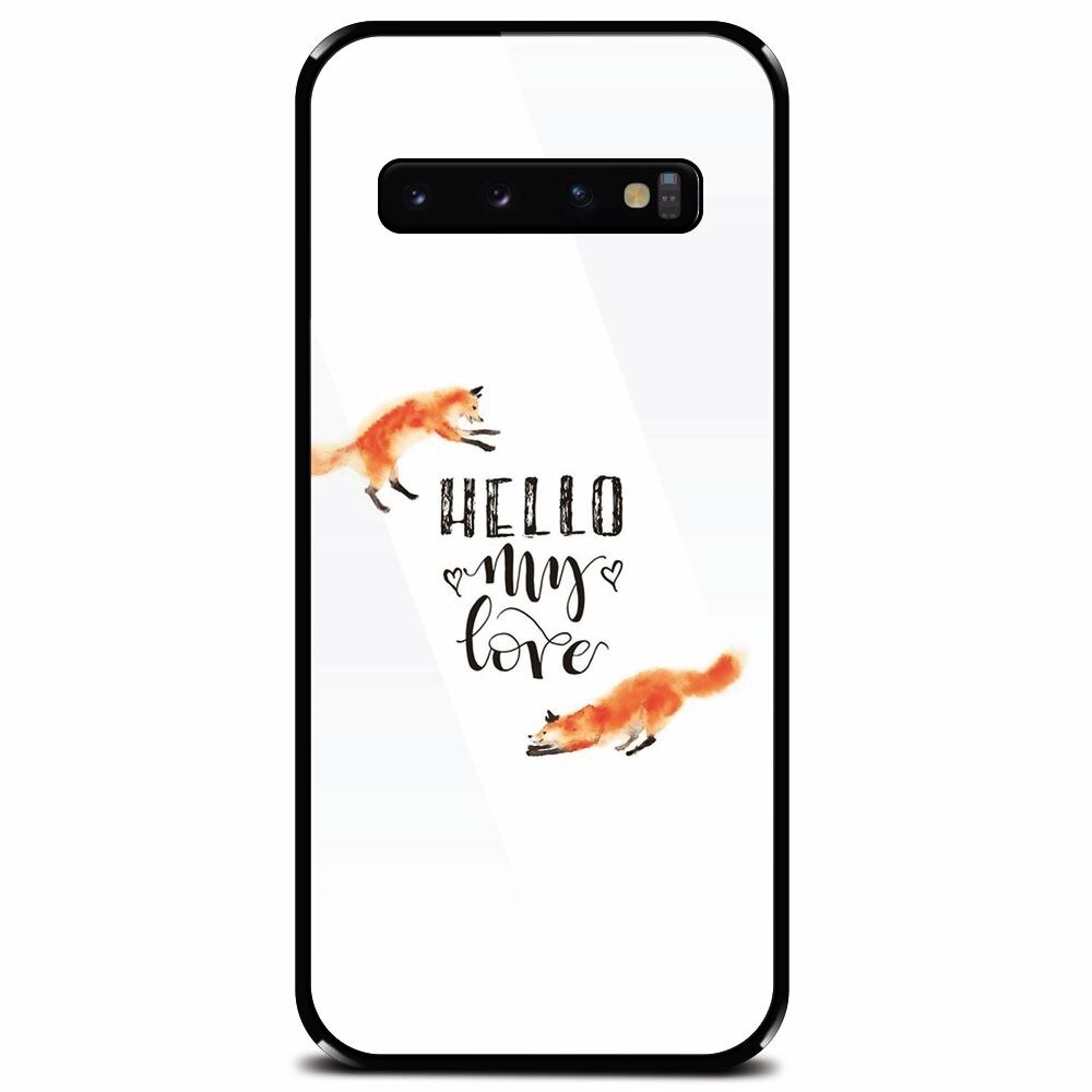Husa din sticla securizata pentru Samsung Galaxy S10, Hello My Love