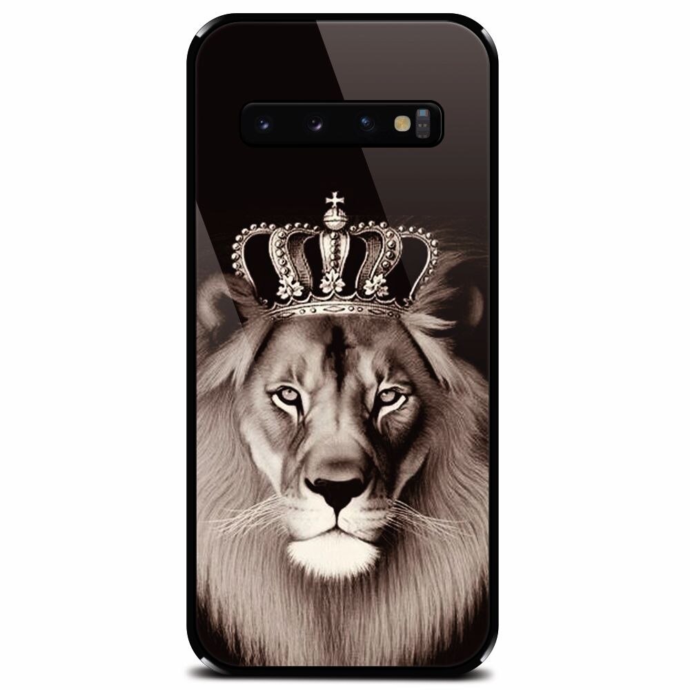 Husa din sticla securizata pentru Samsung Galaxy S10 Plus, Lion King