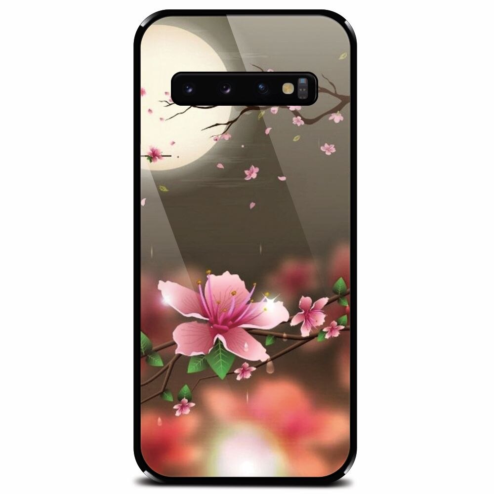 Husa din sticla securizata pentru Samsung Galaxy S10, Flowers 101