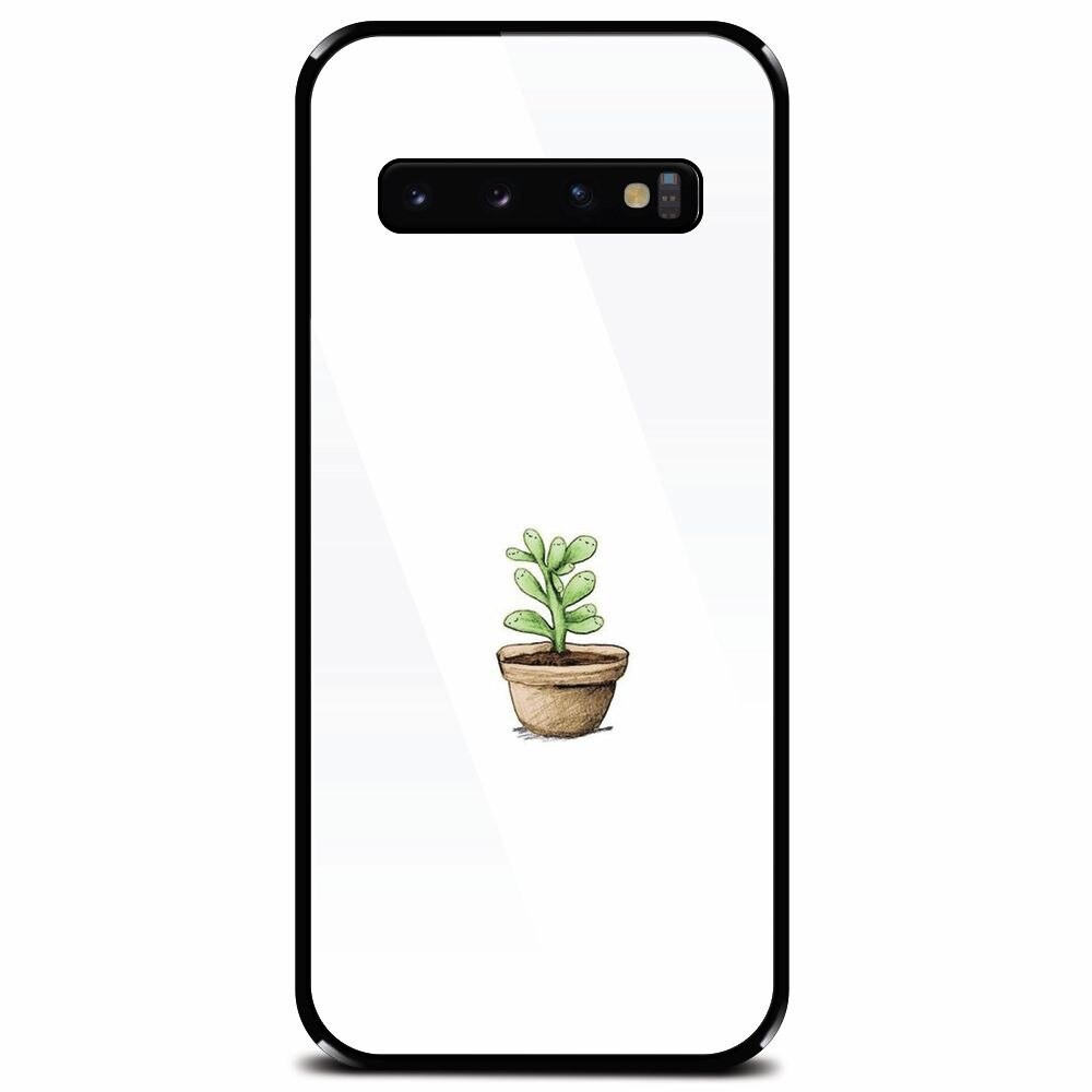 Husa din sticla securizata pentru Samsung Galaxy S10 Plus, Cactus 101