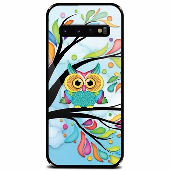 Husa din sticla securizata pentru Samsung Galaxy S10 Plus, Owl 101 Husa din sticla securizata pentru Samsung Galaxy S10 Plus, Owl 101