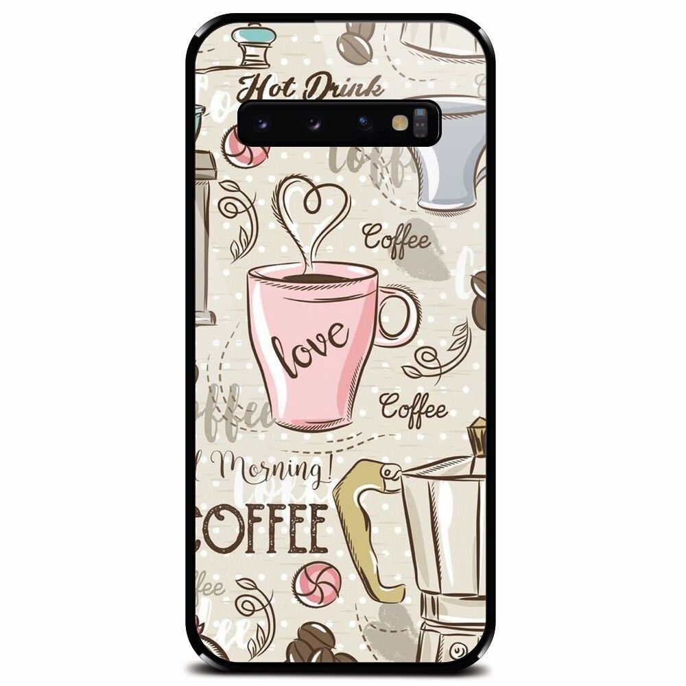 Husa din sticla securizata pentru Samsung Galaxy S10 Plus, Coffe And Donuts