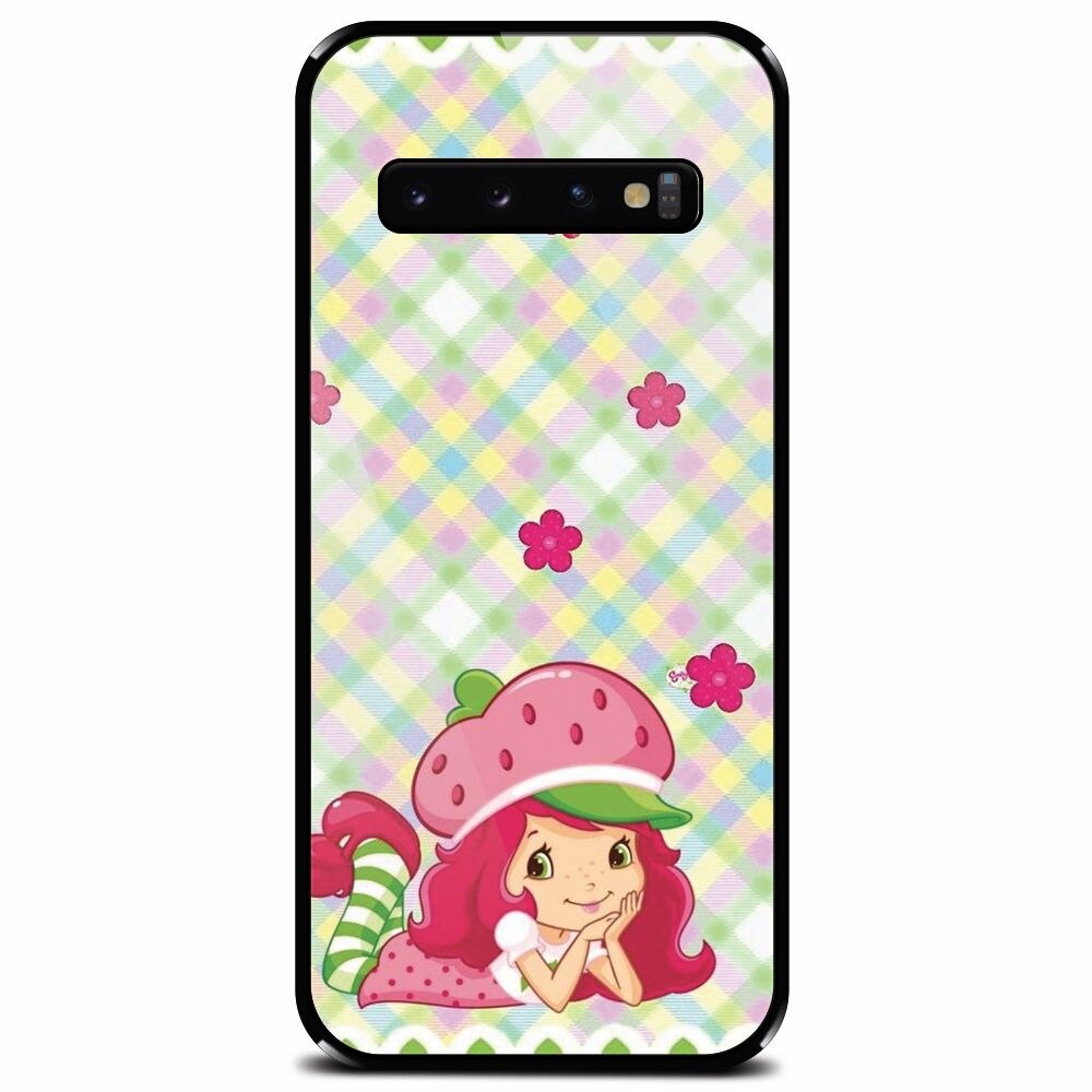Husa din sticla securizata pentru Samsung Galaxy S10 Plus, Strawberry Girl