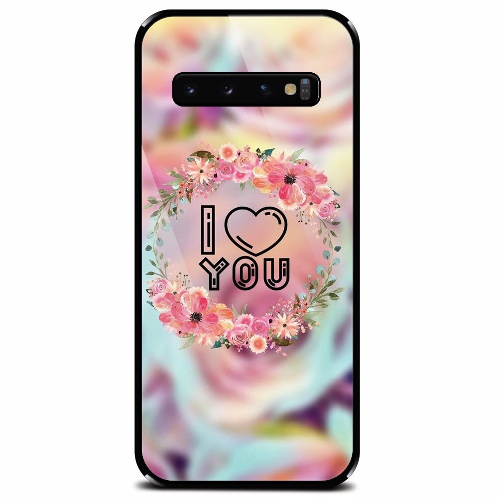 Husa din sticla securizata pentru Samsung Galaxy S10, I Love You