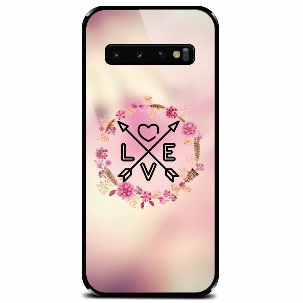 Husa din sticla securizata pentru Samsung Galaxy S10, Love Arrow