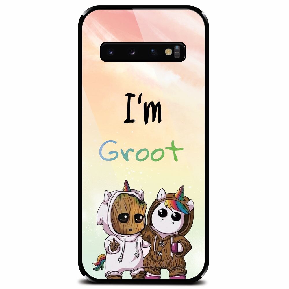 Husa din sticla securizata pentru Samsung Galaxy S10, Im Groot
