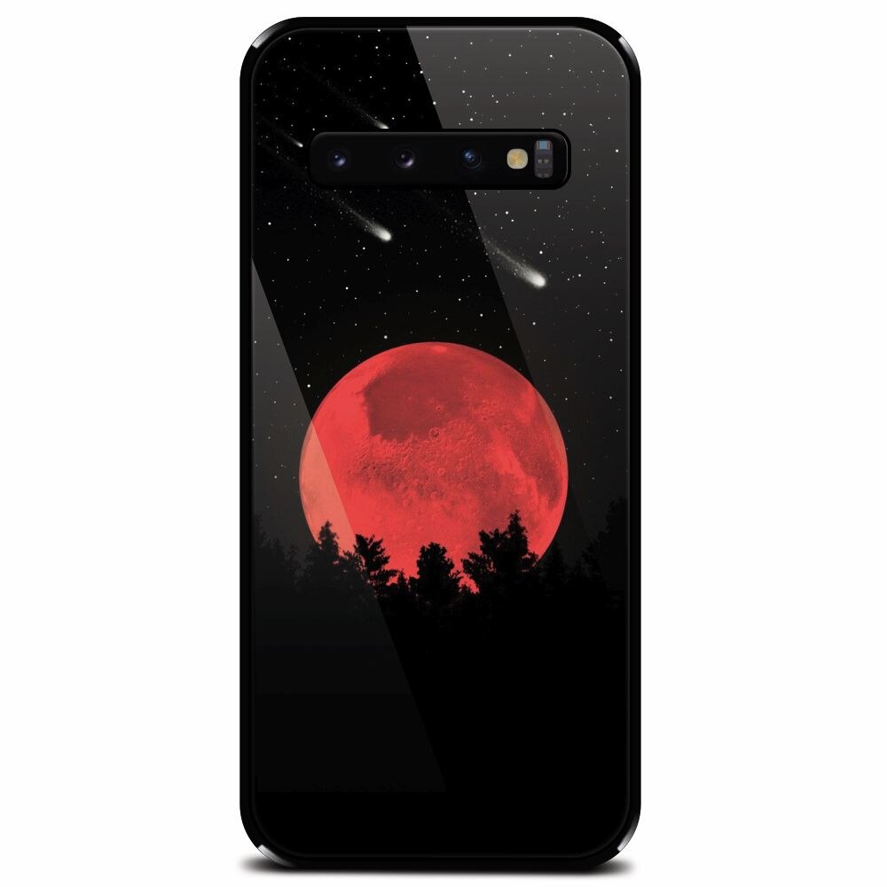 Husa din sticla securizata pentru Samsung Galaxy S10, Blood Moon