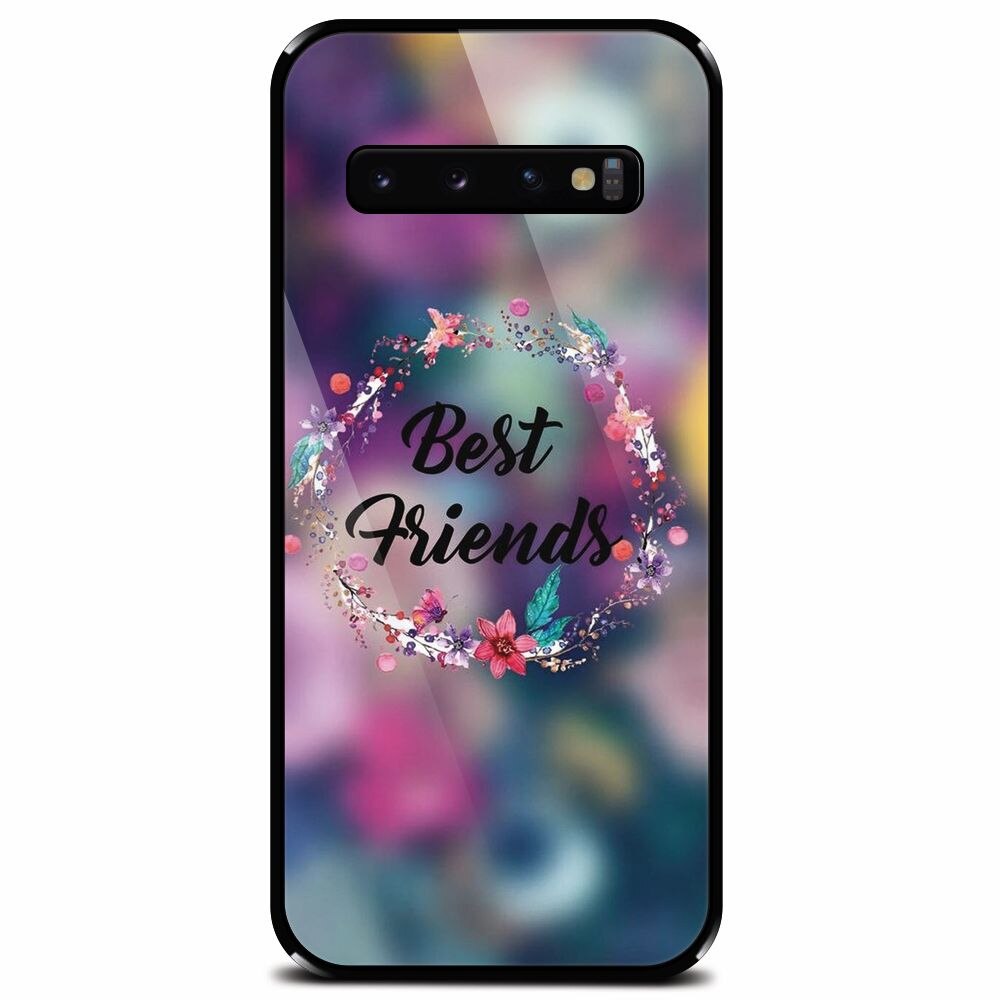 Husa din sticla securizata pentru Samsung Galaxy S10, Best Friends 101