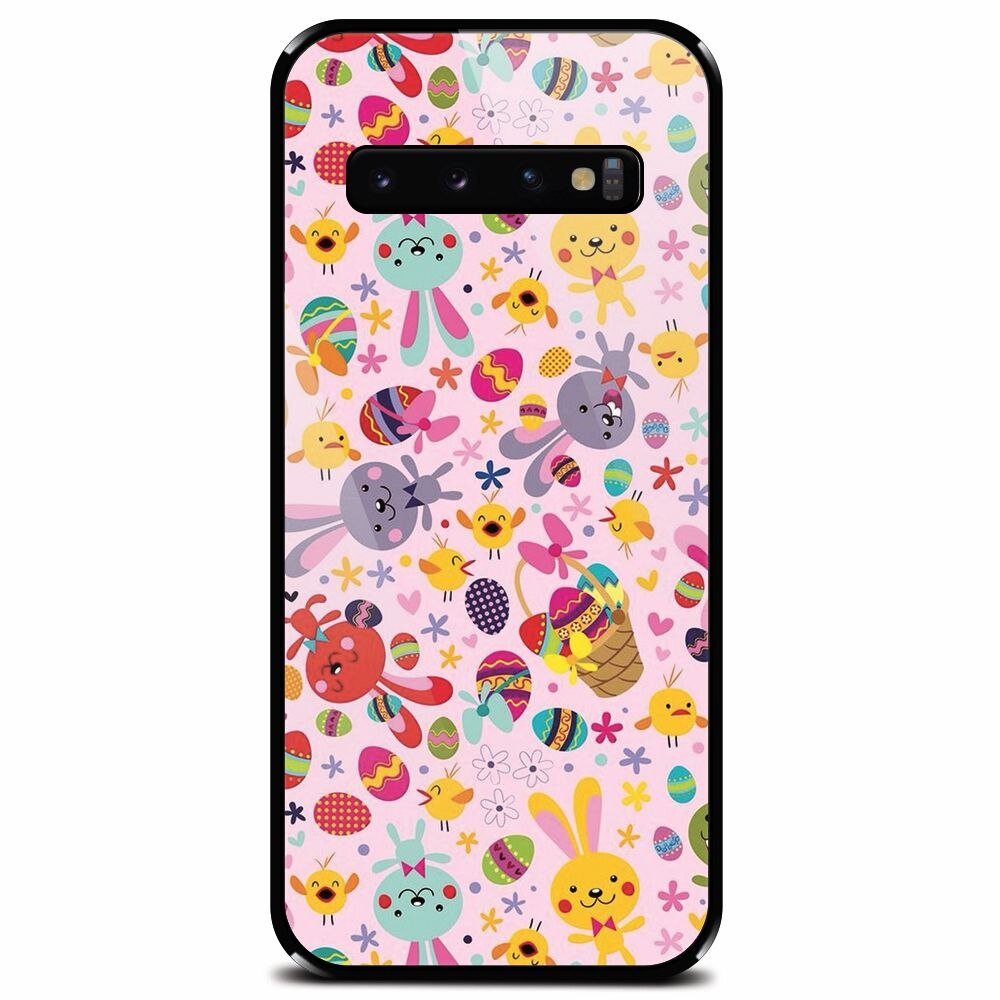 Husa din sticla securizata pentru Samsung Galaxy S10 Plus, Fun Easter Egg