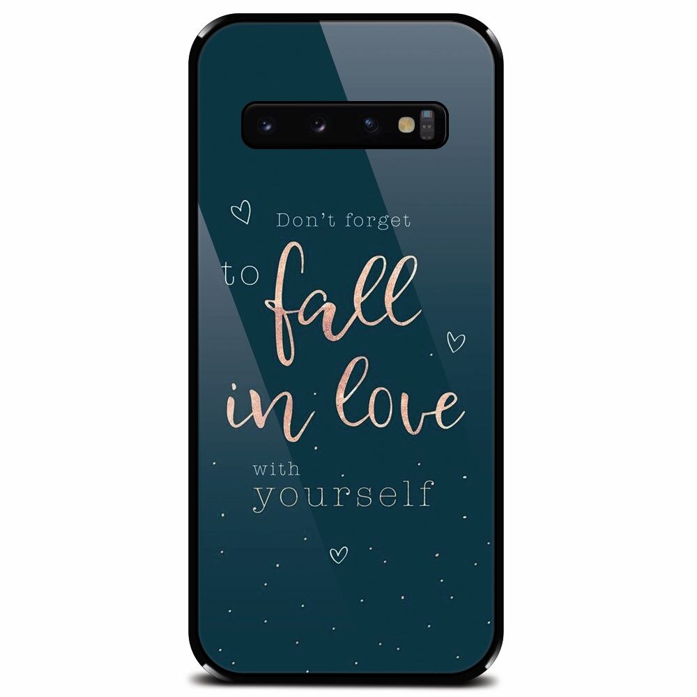 Husa din sticla securizata pentru Samsung Galaxy S10, Fall In Love