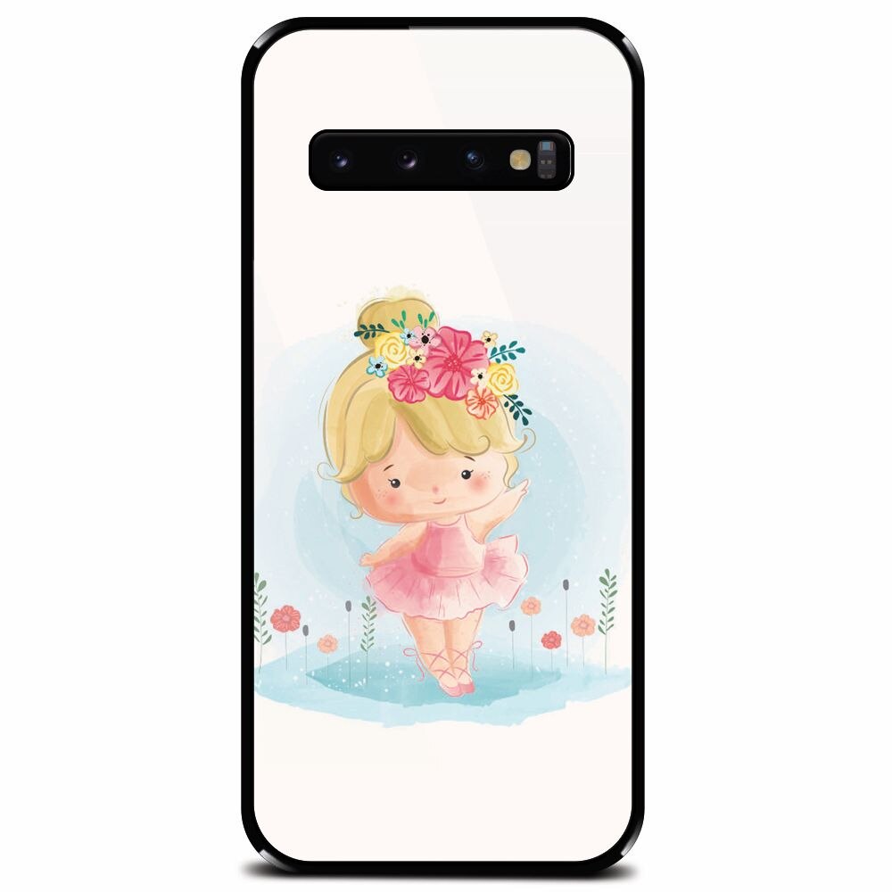 Husa din sticla securizata pentru Samsung Galaxy S10, Balerina