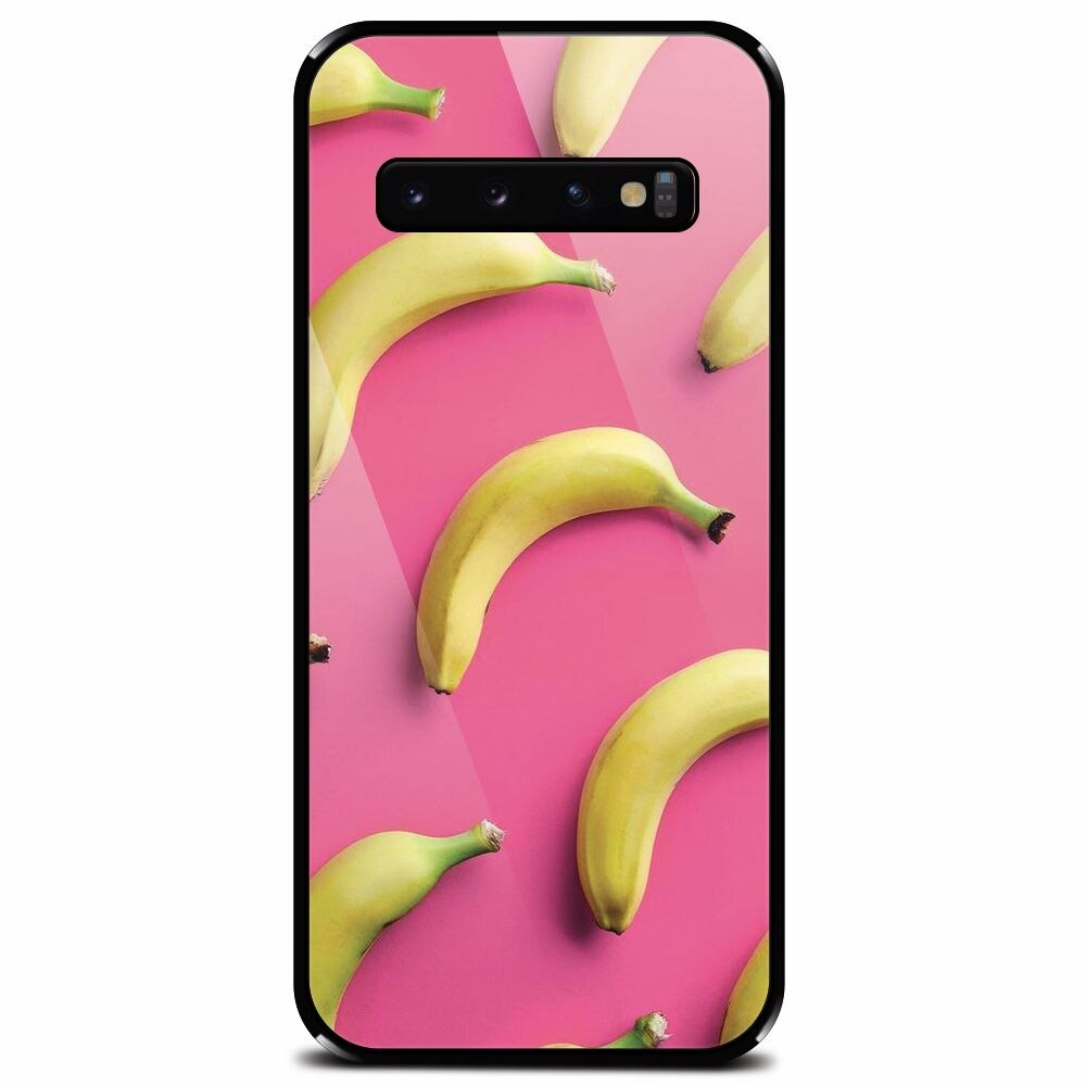 Husa din sticla securizata pentru Samsung Galaxy S10, Banana