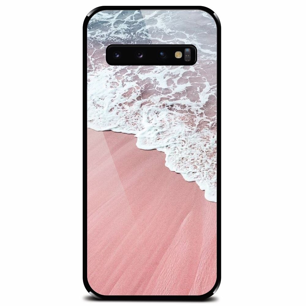 Husa din sticla securizata pentru Samsung Galaxy S10, Sea Waves