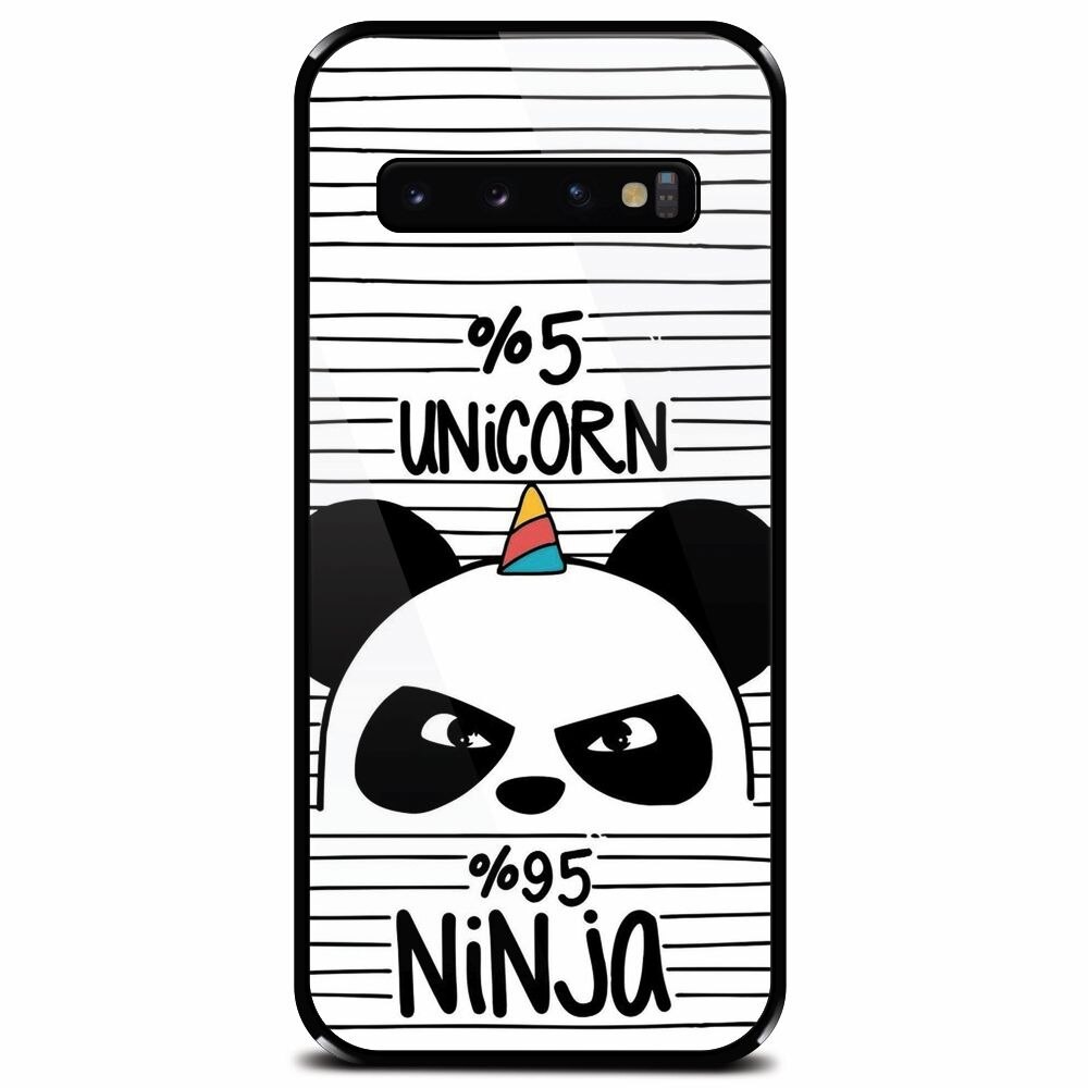 Husa din sticla securizata pentru Samsung Galaxy S10, Unicorn Ninja