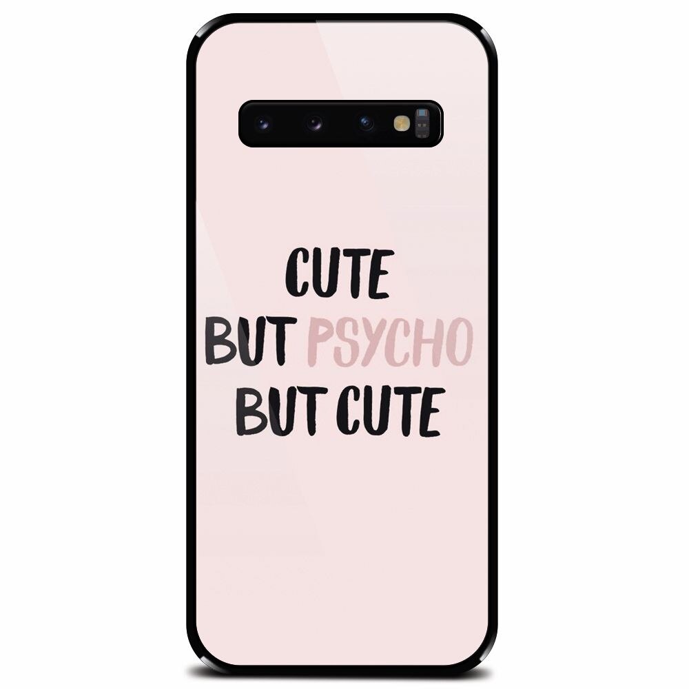 Husa din sticla securizata pentru Samsung Galaxy S10, Cute But Psycho