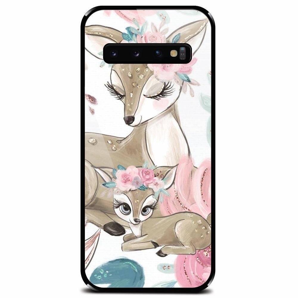 Husa din sticla securizata pentru Samsung Galaxy S10 Plus, Deers